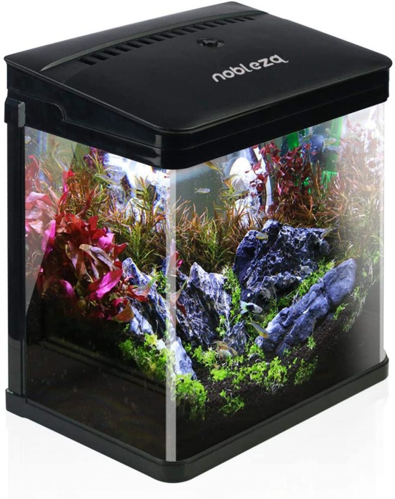 Nobleza - Acuario de Cristal con Cubierta y Luces LED.